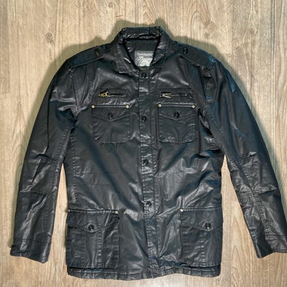 Black Jacket, cotton and polyurethane, Size L - Picture 1 of 4